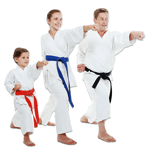 Martial Arts Lessons for Families in Ramsey NJ - Man and Daughters Family Punching Together